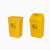 加厚摇盖垃圾桶医院黄色垃圾箱带盖废物收纳桶诊所医废收集桶 20L灰色无盖
