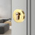 PYKR 闭锁呆锁 隐形门锁单面圆形暗锁办公室老式房门锁含锁体钥匙防盗锁具 金色 