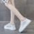 USW女鞋春季2024新款小白鞋女薄款鞋子女简约拼色透气运动休闲鞋女 白绿色（网面） 34