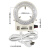体视显微镜LED光源WR63HW环形灯CCD工业相机补光灯微镶机辅助灯圈 白光白壳144灯珠(磨砂面罩) 6-10W