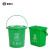 捷诺立（JNL) L61001手提垃圾桶分类厨房商用带漏网有盖大号 方形手提桶绿色带漏网10L绿色