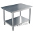 加厚201不锈钢桌子正方形工作台厨房切菜案台奶茶包装台打荷Q 加厚60长*60宽*80高 双层
