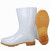 白色雨鞋耐油耐酸碱卫生靴牛筋底水鞋防滑白色工作雨鞋     3天 平底中筒雨鞋 36