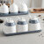 桑菽陶瓷调料盒厨房用品家用调味罐套装组合装调料瓶三件套油盐罐收纳 上白下蓝 0ml