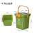 厨房专用手提带滤网分类垃圾桶干湿分离密封泔水桶学校户外商用桶 10L绿色带滤网