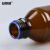安赛瑞 蓝盖丝口试剂瓶（2个装）实验室螺口密封瓶试剂瓶螺纹带刻度丝口玻璃瓶大口瓶 棕色 25ml 600640