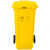 兰诗（LAUTEE）XD-9326 黄色医疗垃圾桶 医院诊所用大号带轮垃圾桶240升普通款