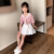 魅栖女童短袖JK套装2023夏季新款女孩洋气上衣裙子中大童子两件套潮 粉色 120cm