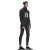 诺凡希秋冬户外运动健身男紧身长袖T恤堆堆领薄款透气速干时尚上衣 黑色上衣 165/70A/S