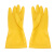 者也 5双加厚加长牛筋乳胶手套防水耐用厨房清洁洗碗工业橡胶劳保手套 S小号女士用