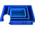 加厚零件盒周转箱物料盒收纳盒配件筐塑料盒长方形五金工具盒 外径400*300*120 蓝色