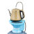 桶装水电动抽水器智能充电带托盘自动上水吸水器水桶饮水机烧水 WA-516B蓝色(包胶防烫壶 )