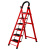 群隆工品 小铁梯 折叠人字梯五步铁梯 室内移动楼梯 多功能伸缩小扶梯 红色加厚加固