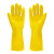 橡胶手套乳胶洗碗家务防水劳保工业耐酸碱耐磨耐用牛筋胶皮胶手套SML码 加厚黄色（1双装） L