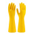 楚戎 牛筋乳胶手套工业耐酸碱橡胶手套清洁打扫黄色加厚耐磨