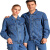 聚远（JUYUAN）20113/冬季牛仔工作服套装1416企业定制      可印LOGO 靛蓝 XXL