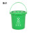 鲁识LS-rt225 垃圾桶提手带盖垃圾分类干湿分离垃圾桶 15升圆桶带滤网(绿色)厨余垃圾