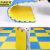 京洲实邦 十字纹黄蓝1米*1米*2.5cm厚 泡沫拼接地垫健身房爬行垫JZSB-9068