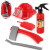 绿野客儿童消防安全帽 儿童消防玩具帽消防员头盔幼儿园安全教育角色过 红色套装17