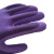 L309劳保工作防护手套止滑耐磨防油防割防水涂胶挂胶 深紫色 12双星宇L578 S