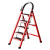 可折叠梯子工程梯 家用梯子折叠梯加厚多功能楼梯伸缩室内 红色