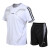 欧联霸运动套装男速干夏季足球训练服跑步服宽松两件套短袖短裤健身服 白色 2XL(建议体重140-160斤)