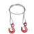 艾科堡 定制钢丝绳35mm直径20吨10米两头吊钩 钢丝绳吊具带羊角钩 AKB-GSS-18