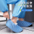 布鞋套防滑底学生微机房实验室无尘车间男女脚套反复使用洗 竖条带防滑底 白色 10双 XL