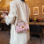 酷奇袋鼠女士礼物包包2023新款酷奇女包百搭单肩斜跨包时尚手提小包圆筒包 粉红色 带挂件