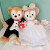 迪士尼（Disney）压床娃娃一对结婚婚房床上达菲雪莉玫情侣熊摆件礼物公儿童节礼物 西装达菲熊+珍珠花头纱雪莉玫 40厘米