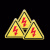 配电箱当心触电安全警示贴纸小心有电危险标识牌高压防触电标签语 红色闪电 3x3cm