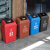 60升上海摆盖分类垃圾桶加厚小区物业垃圾桶干湿有害垃圾分类桶 红色有害垃圾 60L
