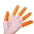 谋福CNMF163乳胶手指套一次性无粉指套 橘色带麻点 中号-100只