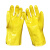 春蕾CL-001工业棉毛浸塑手套 中长款35CM 4双 耐油耐酸碱耐磨防水劳保手套 黄色 定制
