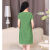 中年女装加棉麻直筒连衣裙夏季2022新款200斤遮肚裙子 翠绿色 M 建议95-115斤