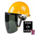 定制气割工业头带安全帽可上翻头盔式防溅保护罩护具电焊防护面罩 L29-安全帽(黄色)+支架+灰色屏