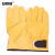 安赛瑞 短款电焊氩弧焊手套 柔软隔热防飞溅焊工耐磨司机手套 黄色 1双装 3E00044