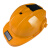 LISM国标工地带风扇安全帽太阳能充电带灯内置蓝牙听歌空调降温消暑多 黄色-2风扇-13000毫安空调蓝牙