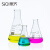 SiQi锥形瓶三角烧瓶带刻度透明玻璃试剂瓶高硼硅耐高温实验瓶多规格可选Conical Flask 锥形瓶150ml