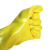 春蕾CL-001工业棉毛浸塑手套 短款28CM 4双 耐油耐酸碱耐磨防水劳保手套 黄色 定制