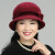 上海故事中老年人帽子冬天中年妈妈盆帽老人帽子女奶奶冬季兔毛线帽 酒红套装(帽子+围巾) M(56-58cm)