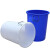 大水桶塑料桶储水桶工业物业餐厅食堂垃圾桶圆形收纳桶化工桶 白色无盖(升级铁把手) 60L