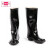 踏雪（TAXUE） 雨鞋 TX-004 反光高筒胶靴 矿工井下作业安全鞋 防水耐磨防滑加厚底 黑色 44码 1双装