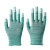 瓦工手套 PU浸塑胶涂掌涂指 尼龙劳保耐磨工作防滑 劳动干活薄款 绿色涂指手套(12双) S