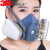 3M7502防毒面具喷漆防尘面口罩防护粉尘电焊农药滤毒盒活性炭硅胶 护目镜(1副)