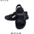 适用于静电凉鞋PU软底夏季透气舒适防滑耐磨工作鞋 PU黑色皮面拖鞋 44
