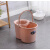 定制手动挤水桶手压地拖桶拖地拖把桶塑料旋转拧水单桶老式墩布桶 橘粉色