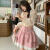 咕米可小众设计女装套装甜酷女孩穿搭高级感法式复古短款长袖雪纺衫A字 粉色短裙单件 S