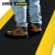 安赛瑞 工业警示防滑地垫 PVC耐油橡胶脚垫工厂仓库车间 钢花纹黑黄色90×150cm 15910
