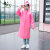 大杨QN-603儿童背包雨衣 粉嫩色 L码110-130防汛防护服小孩学生防水防风加厚雨披 定制